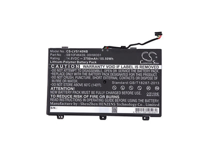 Replacement Battery for Lenovo  ThinkPad S3 Yoga – Notebook, Laptop – 3750mAh / 55.50Wh / 14.8V