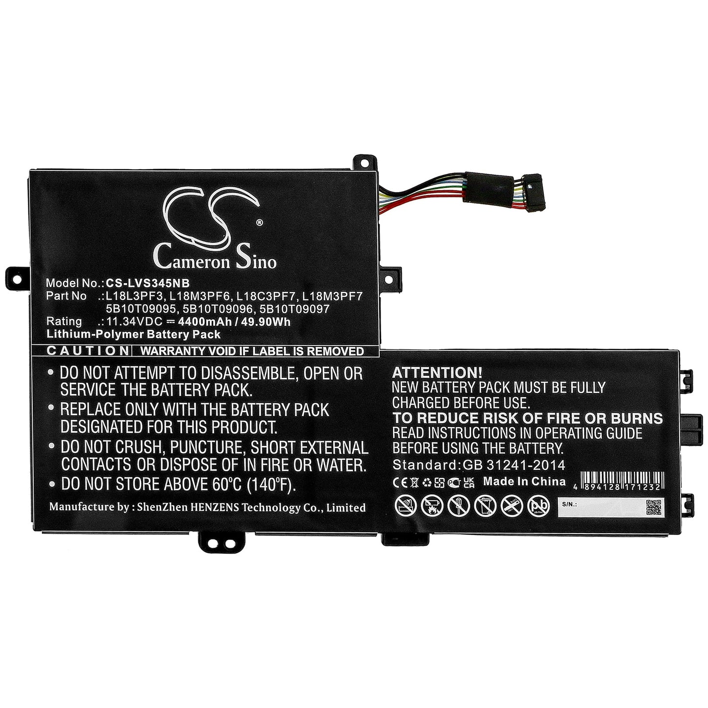 Replacement Battery for Lenovo  IdeaPad C340 15 – Notebook, Laptop – 4400mAh / 49.90Wh / 11.34V