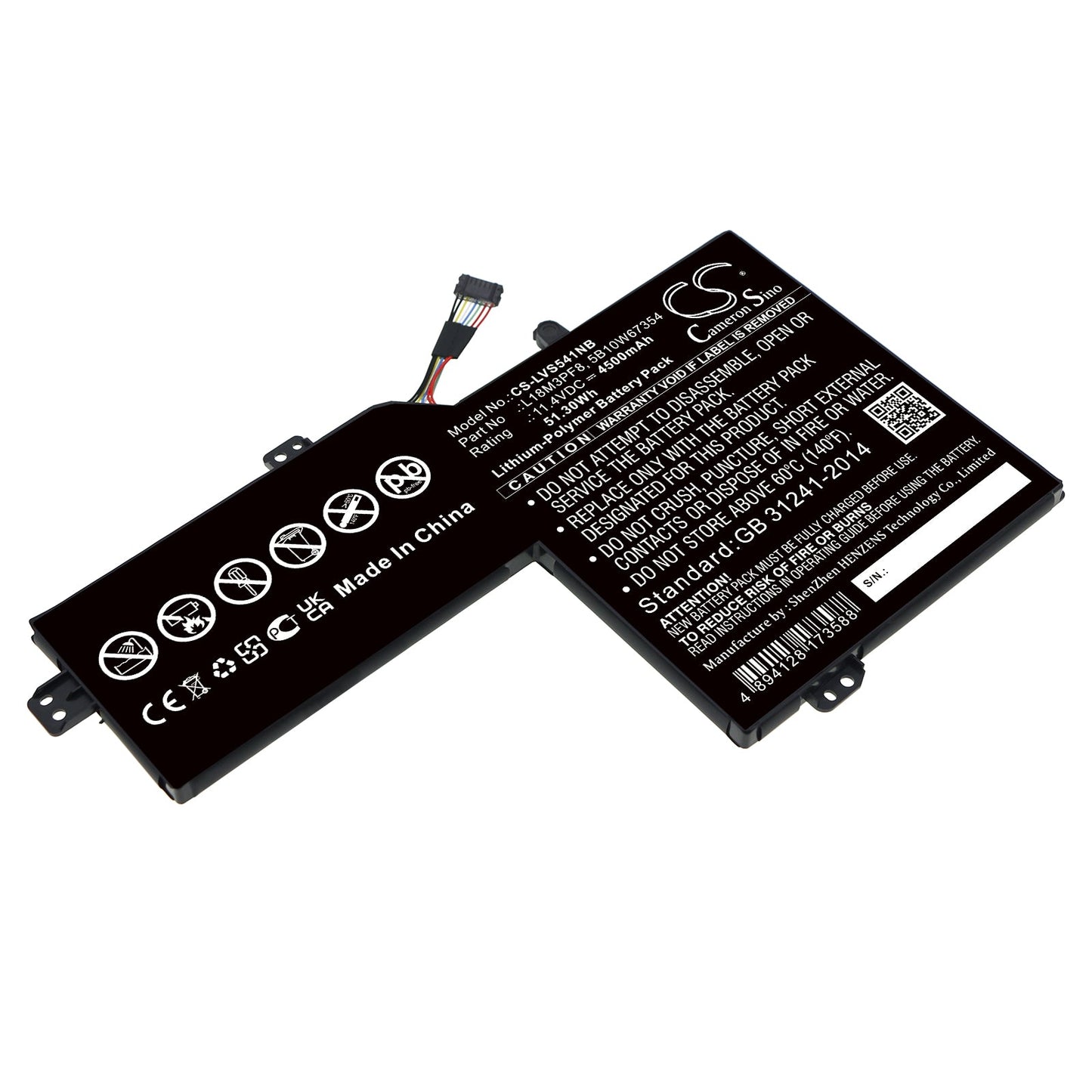 Replacement Battery for Lenovo  Ideapad S540 15 – Notebook, Laptop – 4500mAh / 51.30Wh / 11.4V