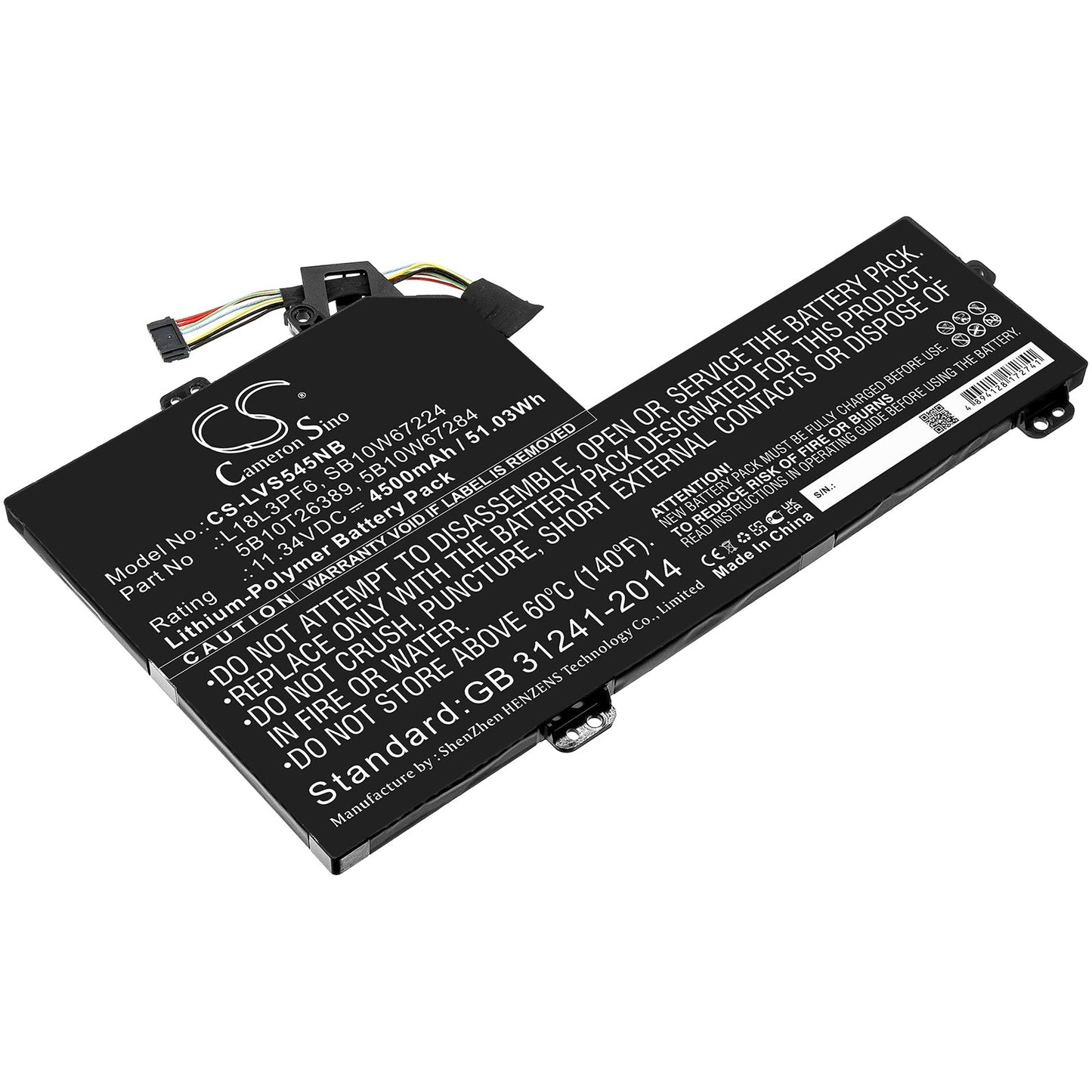 Replacement Battery for Lenovo  Ideapad S540-15IWL – Notebook, Laptop – 4500mAh / 51.03Wh / 11.34V
