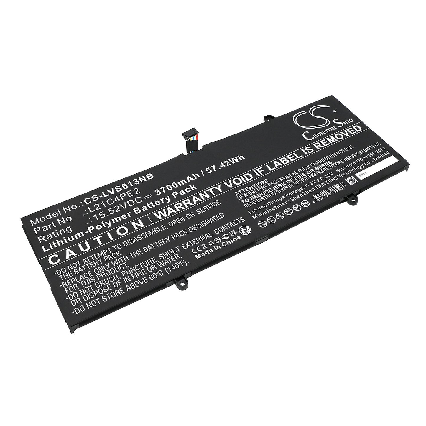 Replacement Battery for Lenovo  Yoga 6 13ABR8 83B20002SB – Notebook, Laptop – 3700mAh / 57.42Wh / 15.52V