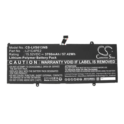 Replacement Battery for Lenovo  Yoga 6 13ABR8 83B20002SB – Notebook, Laptop – 3700mAh / 57.42Wh / 15.52V
