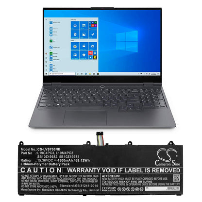 Replacement Battery for Lenovo  Legion R9000X – Notebook, Laptop – 4500mAh / 69.12Wh / 15.36V