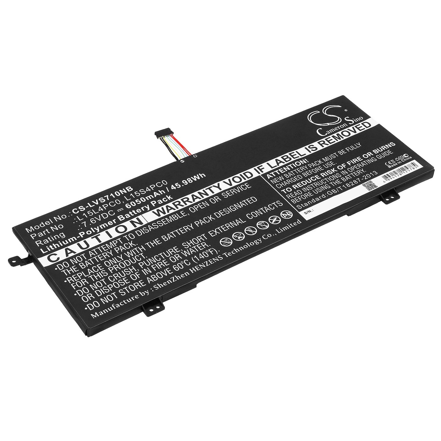 Replacement Battery for Lenovo  710S-13(i3-6006U/4GB/128GB) – Notebook, Laptop – 6050mAh / 45.98Wh / 7.6V