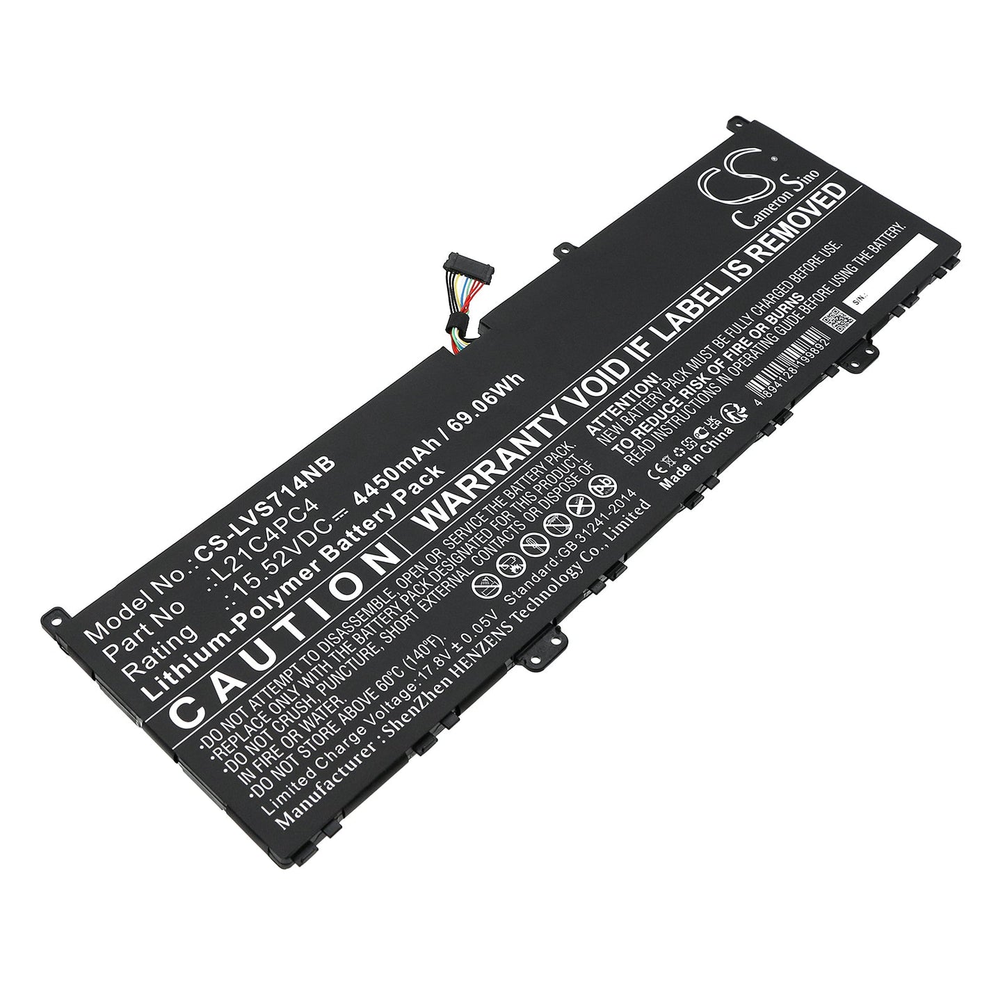 Replacement Battery for Lenovo  Yoga Slim 7 Pro 14IAP7 82SV00A – Notebook, Laptop – 4450mAh / 69.06Wh / 15.52V
