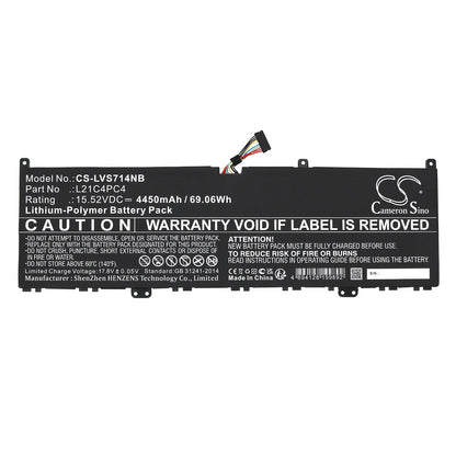 Replacement Battery for Lenovo  Yoga Slim 7 Pro 14IAP7 82SV00A – Notebook, Laptop – 4450mAh / 69.06Wh / 15.52V