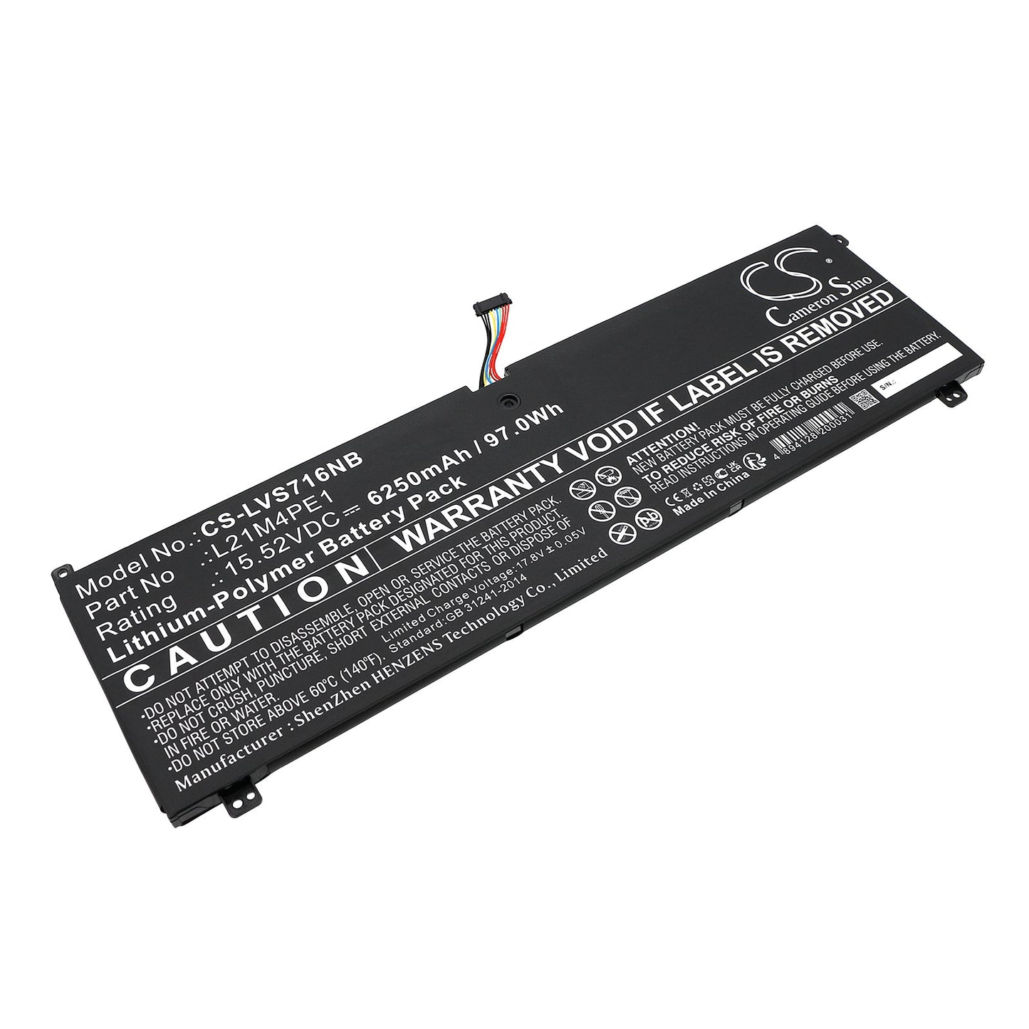 Replacement Battery for Lenovo  Legion S7 16ARHA7 – Notebook, Laptop – 6250mAh / 97.0Wh / 15.52V
