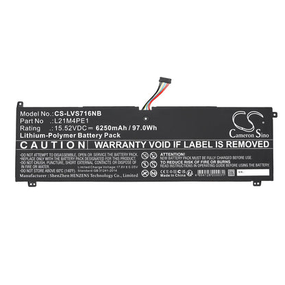 Replacement Battery for Lenovo  Legion S7 16ARHA7 – Notebook, Laptop – 6250mAh / 97.0Wh / 15.52V