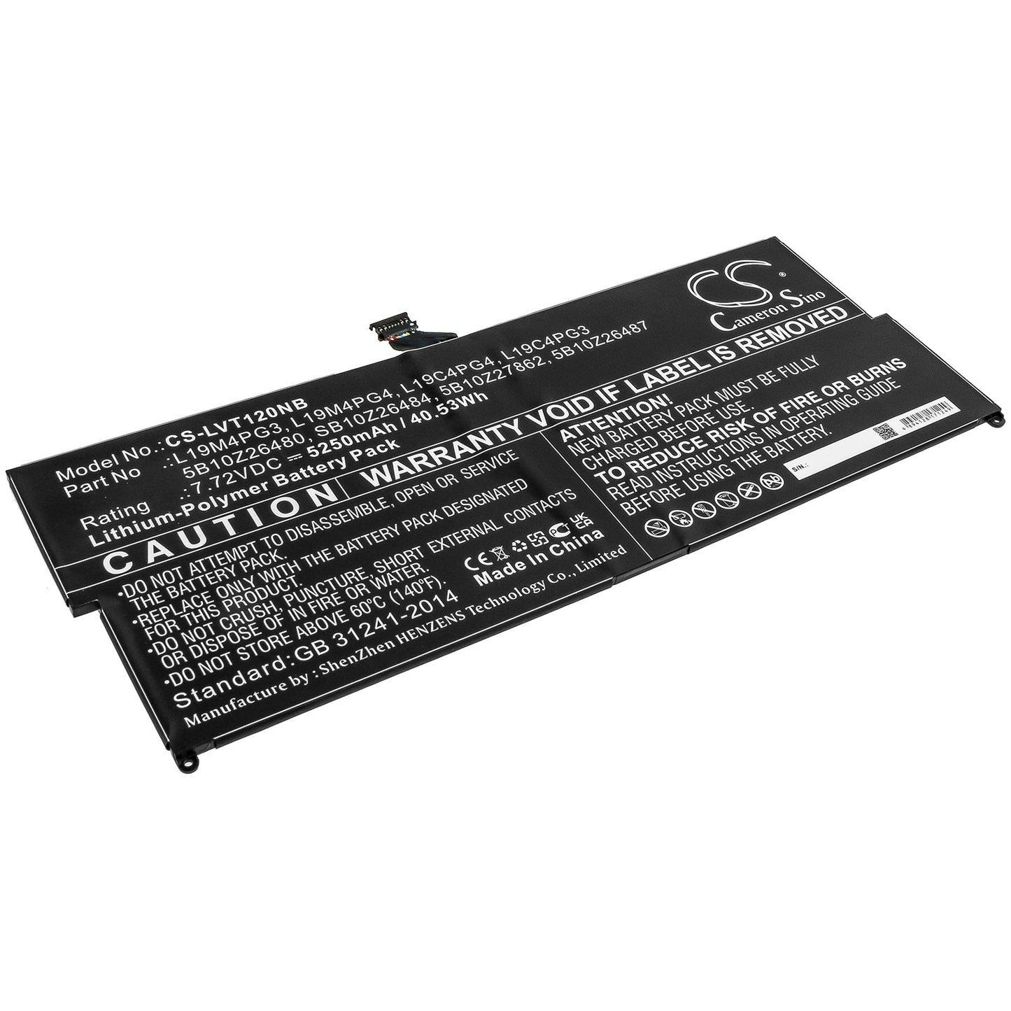 Replacement Battery for Lenovo  ThinkPad X12 Detachable – Notebook, Laptop – 5250mAh / 40.53Wh / 7.72V