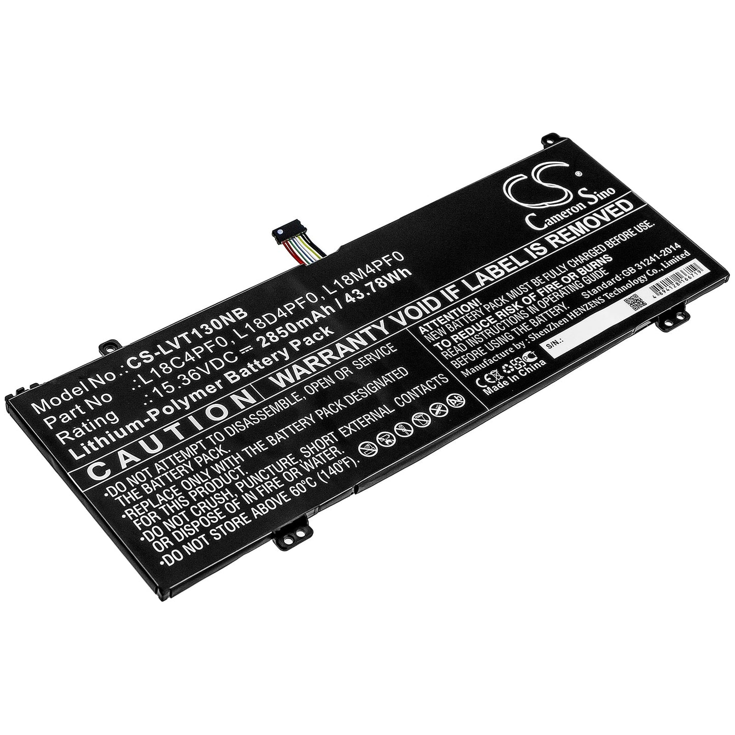 Replacement Battery for Lenovo  ThinkBook 13s – Notebook, Laptop – 2850mAh / 43.78Wh / 15.36V