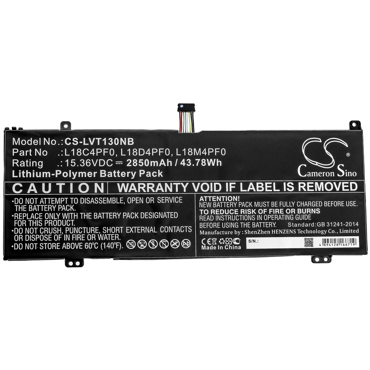 Replacement Battery for Lenovo  ThinkBook 13s – Notebook, Laptop – 2850mAh / 43.78Wh / 15.36V