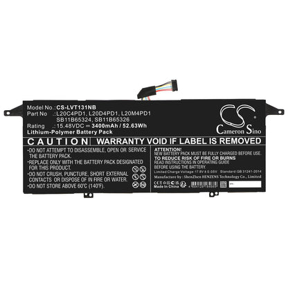 Replacement Battery for Lenovo  ThinkBook 13x ITG 20WJ0001US – Notebook, Laptop – 3400mAh / 52.63Wh / 15.48V