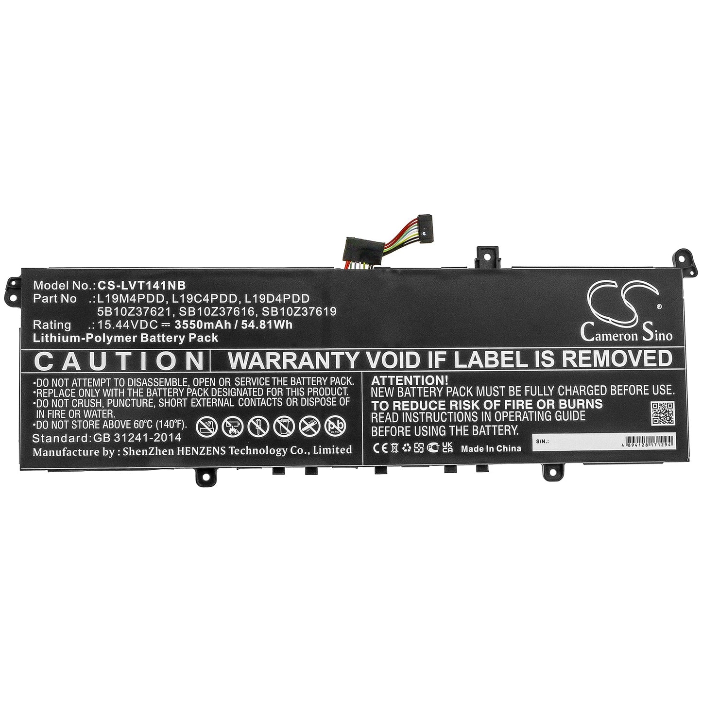 Replacement Battery for Lenovo  ThinkBook 13s G2 ARE(20WC) – Notebook, Laptop – 3550mAh / 54.81Wh / 15.44V