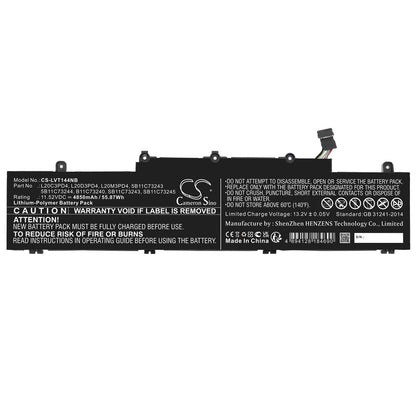 Replacement Battery for Lenovo  ThinkPad E14 Gen 2 20T60043YA – Notebook, Laptop – 4850mAh / 55.87Wh / 11.52V