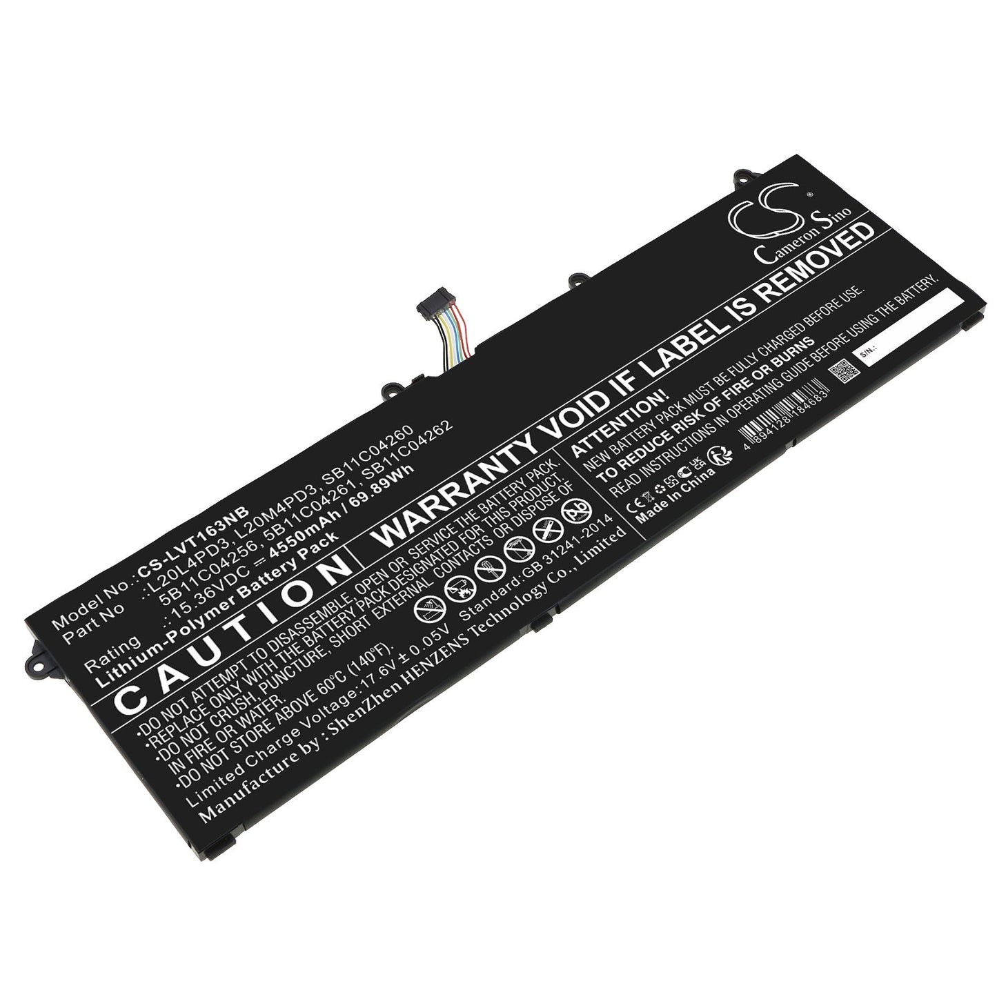 Replacement Battery for Lenovo  Legion S7 15ACH6 82K8000EFR – Notebook, Laptop – 4550mAh / 69.89Wh / 15.36V