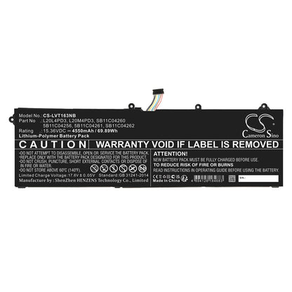 Replacement Battery for Lenovo  Legion S7 15ACH6 82K8000EFR – Notebook, Laptop – 4550mAh / 69.89Wh / 15.36V
