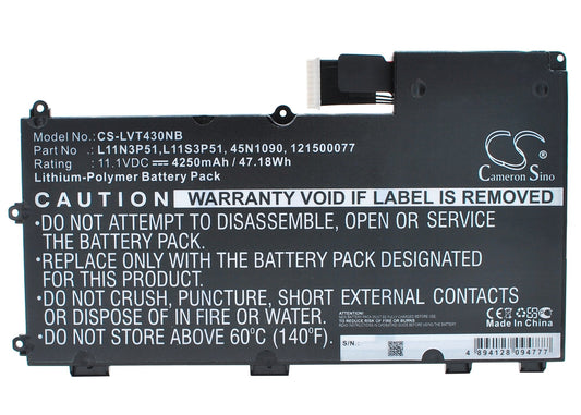 Replacement Battery for Lenovo  33511F9 – Notebook, Laptop – 4250mAh / 47.18Wh / 11.1V