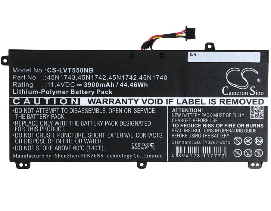 Replacement Battery for Lenovo  ThinkPad T550 – Notebook, Laptop – 3900mAh / 44.46Wh / 11.4V