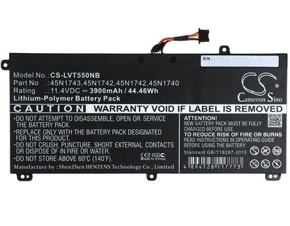 Replacement Battery for Lenovo  ThinkPad T550 – Notebook, Laptop – 3900mAh / 44.46Wh / 11.4V