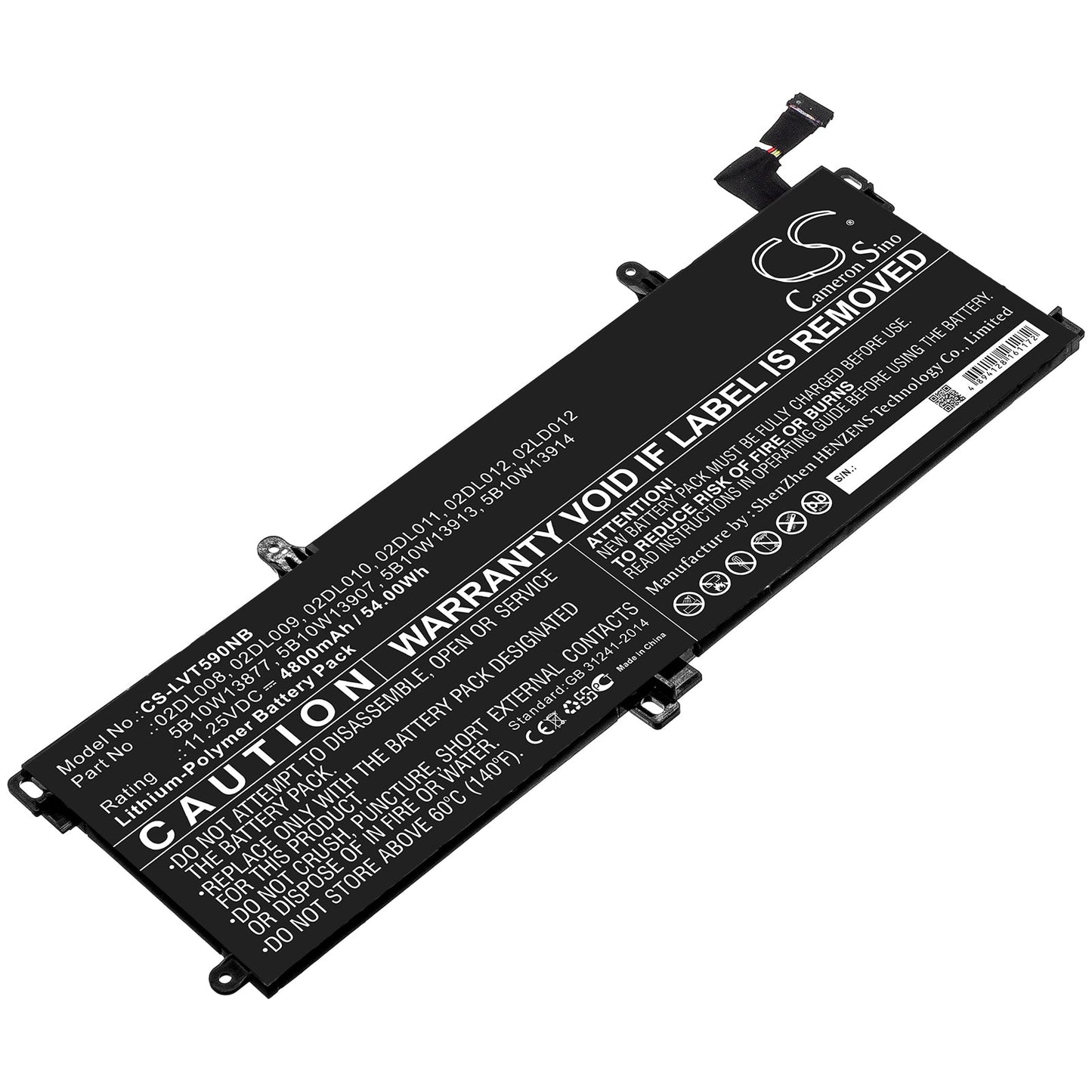 Replacement Battery for Lenovo  ThinkPad T15 – Notebook, Laptop – 4800mAh / 54.00Wh / 11.25V