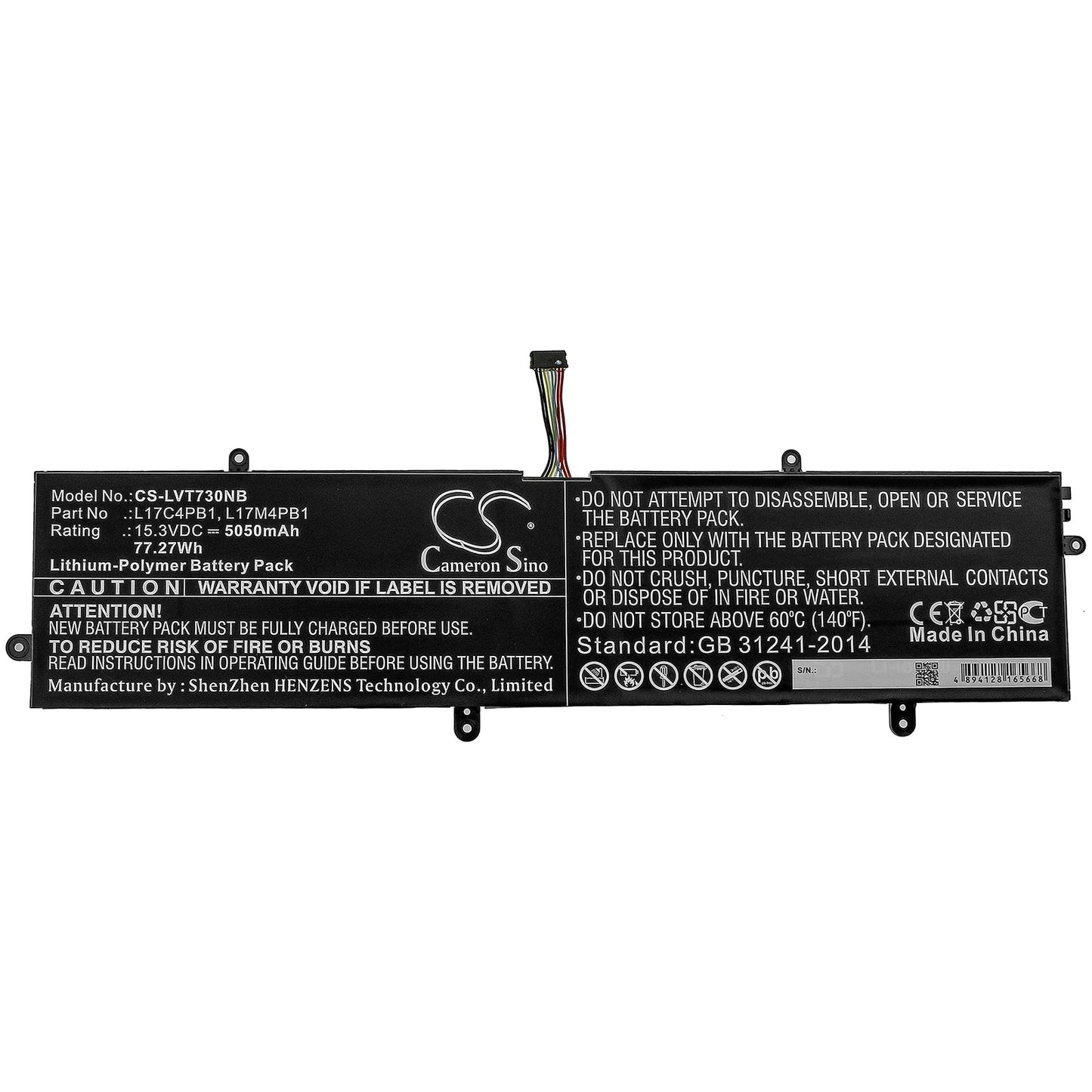 Replacement Battery for Lenovo  720S-15 – Notebook, Laptop – 5050mAh / 77.27Wh / 15.3V