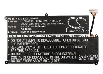 Replacement Battery for Lenovo  IdeaPad U40-IFI – Notebook, Laptop – 7900mAh/58.46Wh / 7.4V