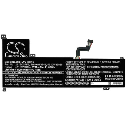 Replacement Battery for Lenovo  ideapad 3-17IML0 81WCCTO1WW – Notebook, Laptop – 3700mAh / 41.63Wh / 11.25V