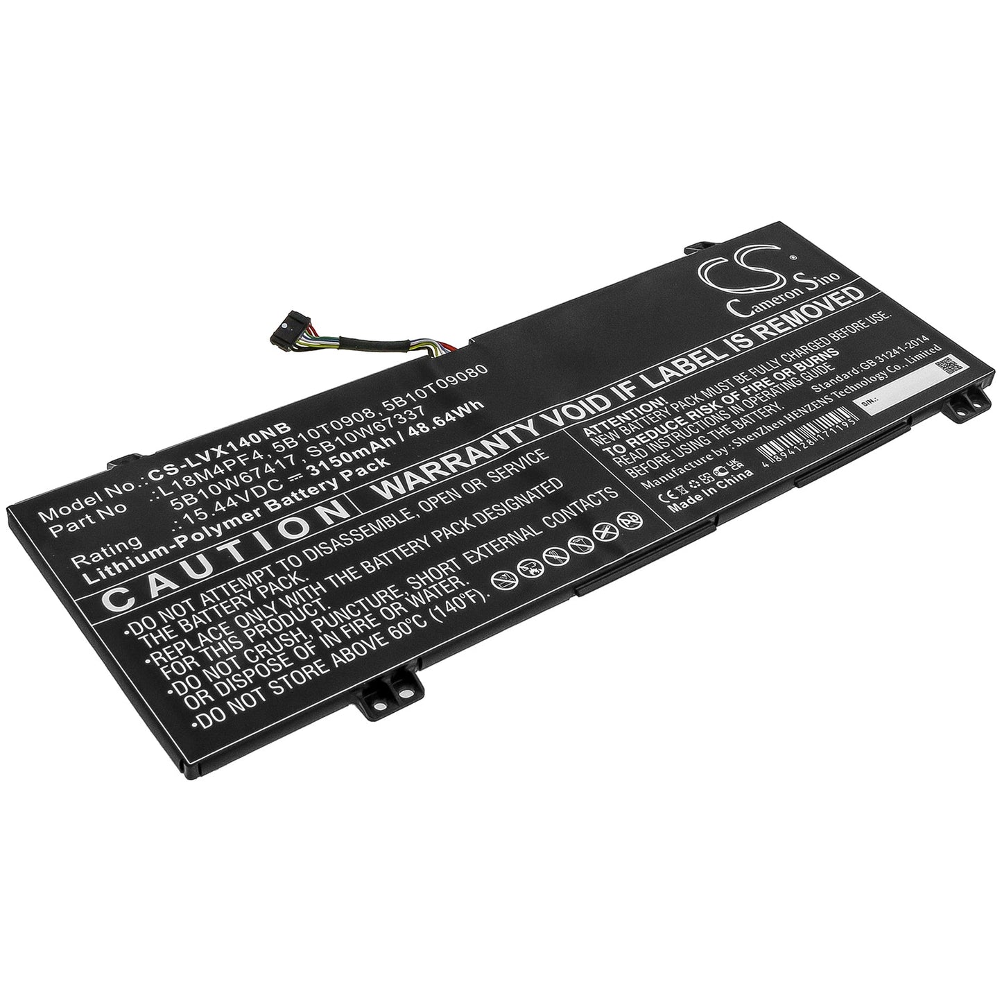 Replacement Battery for Lenovo  IdeaPad S540-14API – Notebook, Laptop – 3150mAh / 48.64Wh / 15.44V