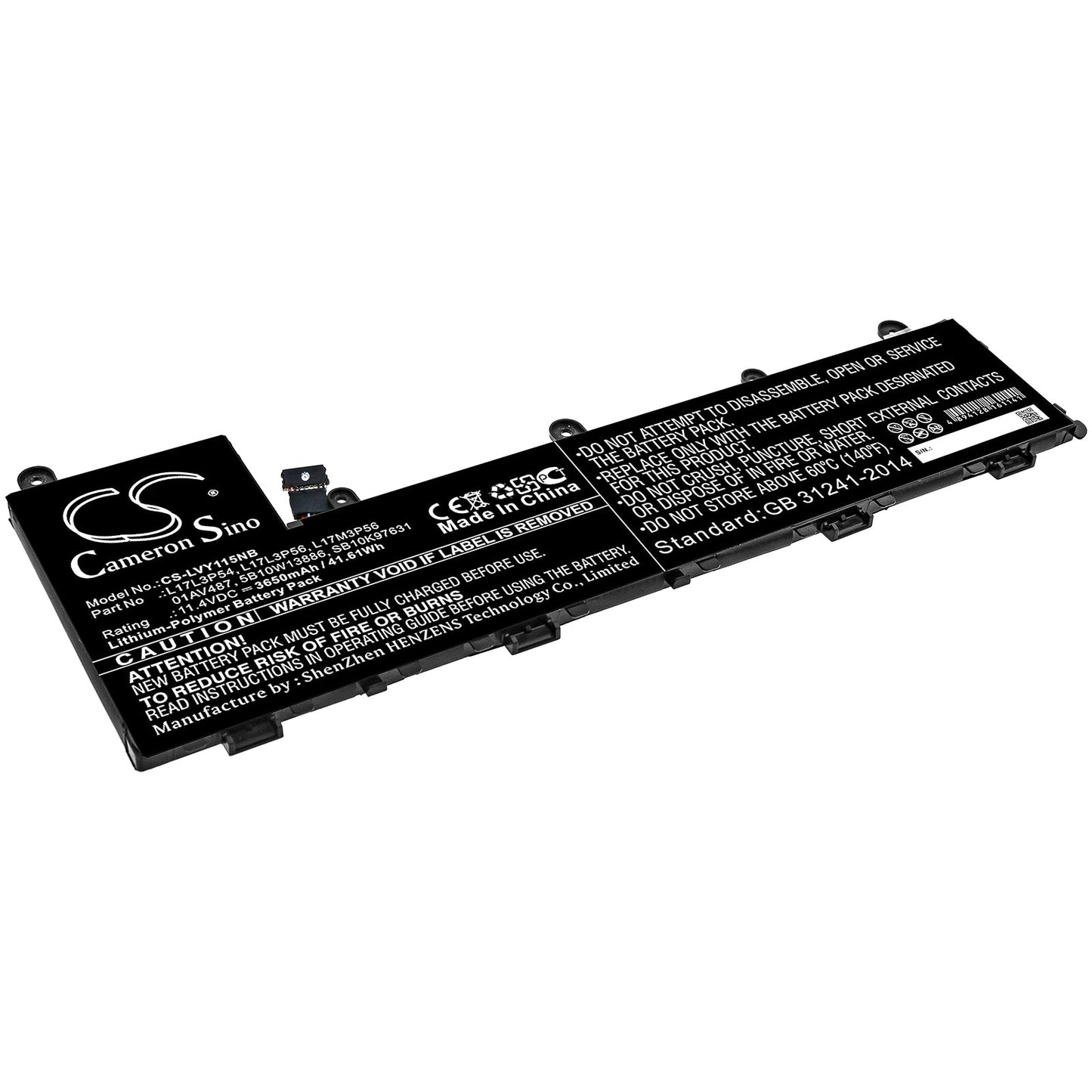 Replacement Battery for Lenovo  ThinkPad Yoga 11e 5th Gen – Notebook, Laptop – 3650mAh / 41.61Wh / 11.4V