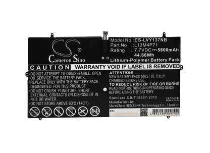 Replacement Battery for Lenovo  Yoga 3 Pro – Notebook, Laptop – 5800mAh / 44.66Wh / 7.7V