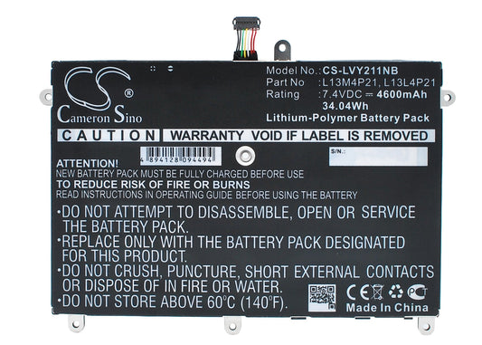 Replacement Battery for Lenovo  Ideapad Yoga 2 11 – Notebook, Laptop – 4600mAh / 34.04Wh / 7.4V