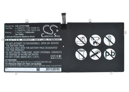 Replacement Battery for Lenovo  Yoga 2 Pro 13.3" – Notebook, Laptop – 7400mAh / 54.76Wh / 7.4V