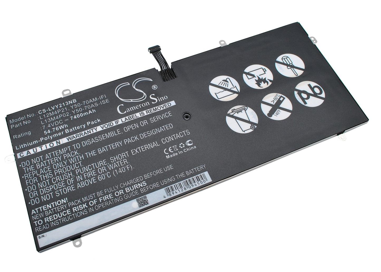 Replacement Battery for Lenovo  Yoga 2 Pro 13.3" – Notebook, Laptop – 7400mAh / 54.76Wh / 7.4V