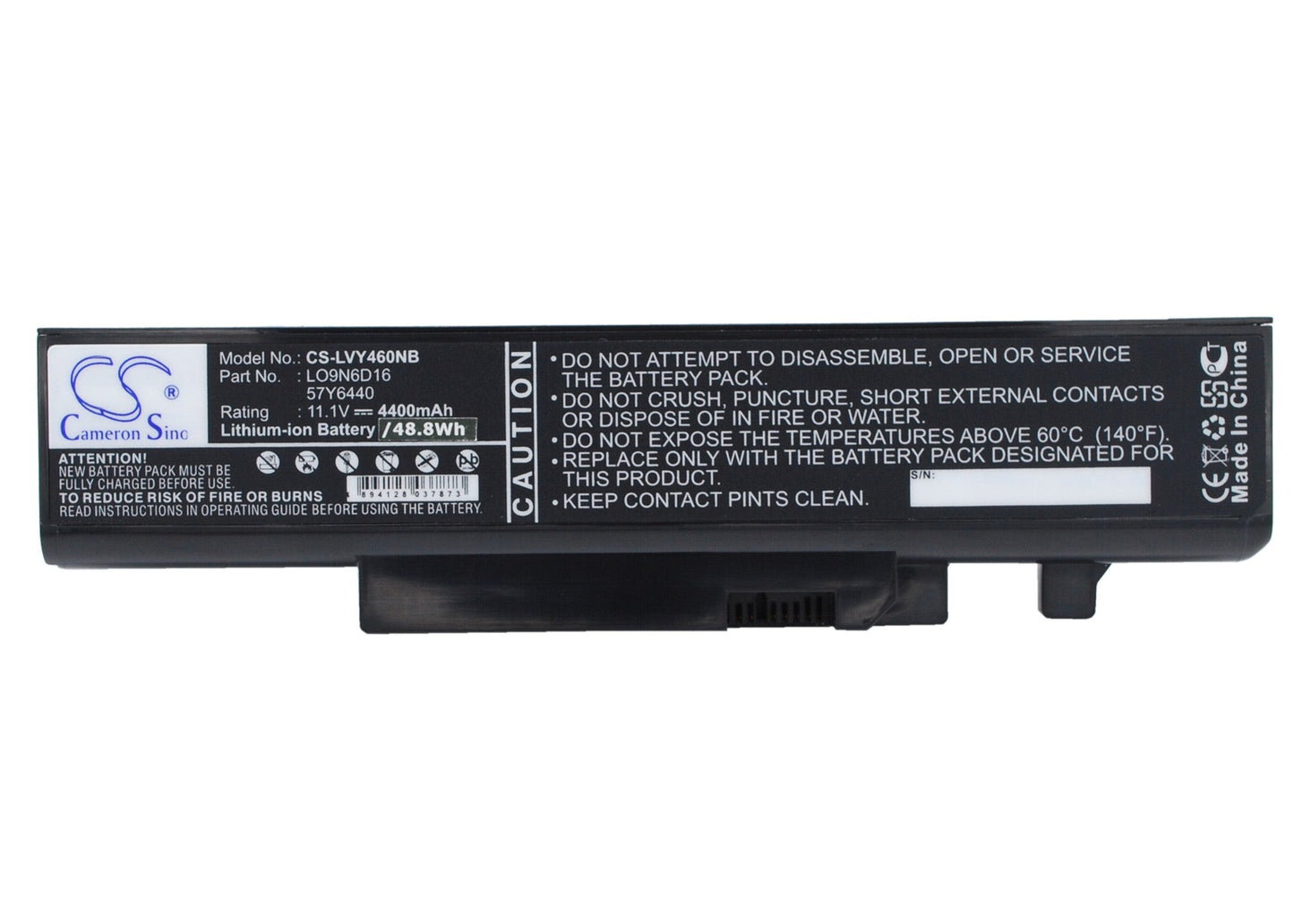 Replacement Battery for Lenovo  IdeaPad Y460 – Notebook, Laptop – 4400mAh / 48.84Wh / 11.1V