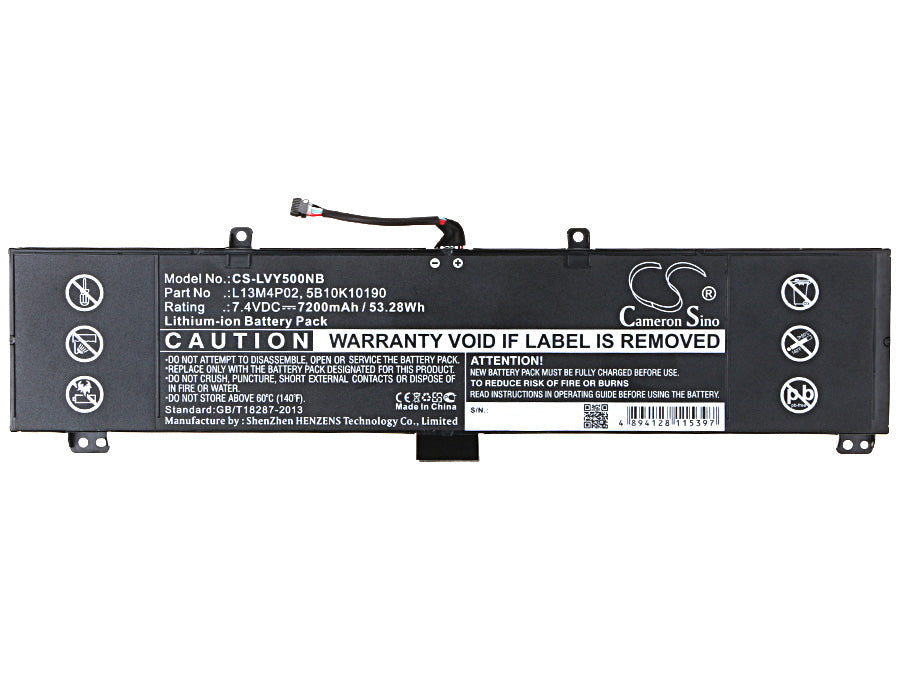Replacement Battery for Lenovo  Erazer Y50 – Notebook, Laptop – 7200mAh / 53.28Wh / 7.4V