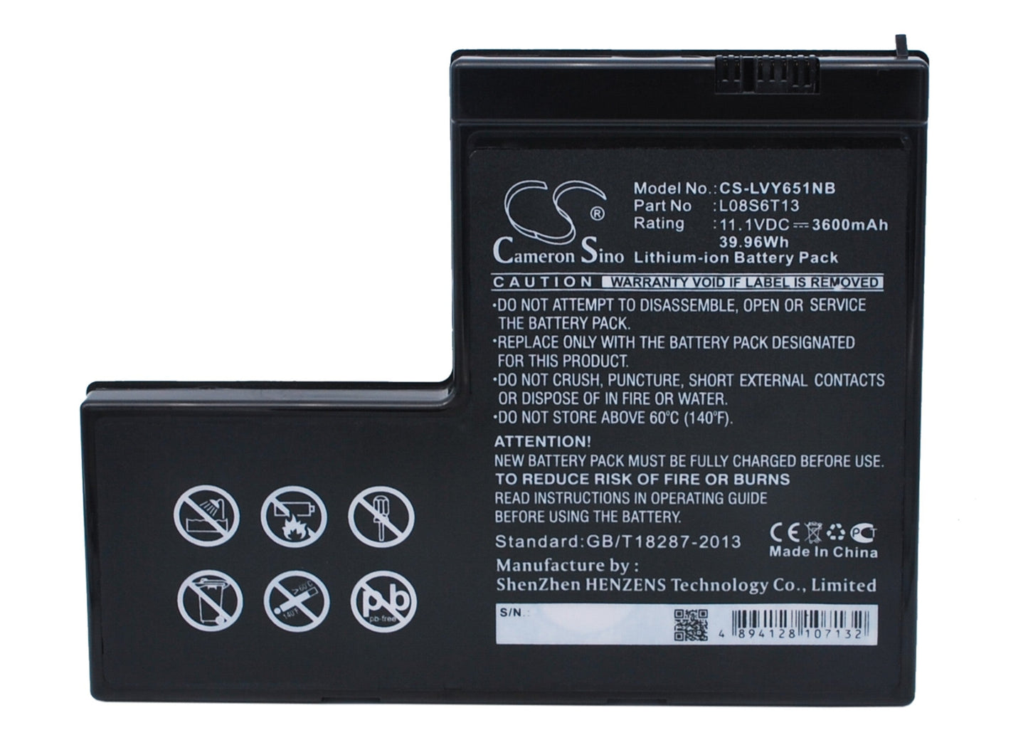 Replacement Battery for Lenovo  IdeaPad Y650 – Notebook, Laptop – 3600mAh / 39.96Wh / 11.1V
