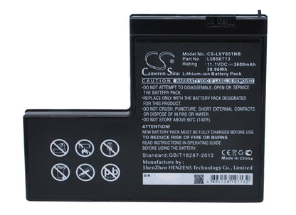 Replacement Battery for Lenovo  IdeaPad Y650 – Notebook, Laptop – 3600mAh / 39.96Wh / 11.1V