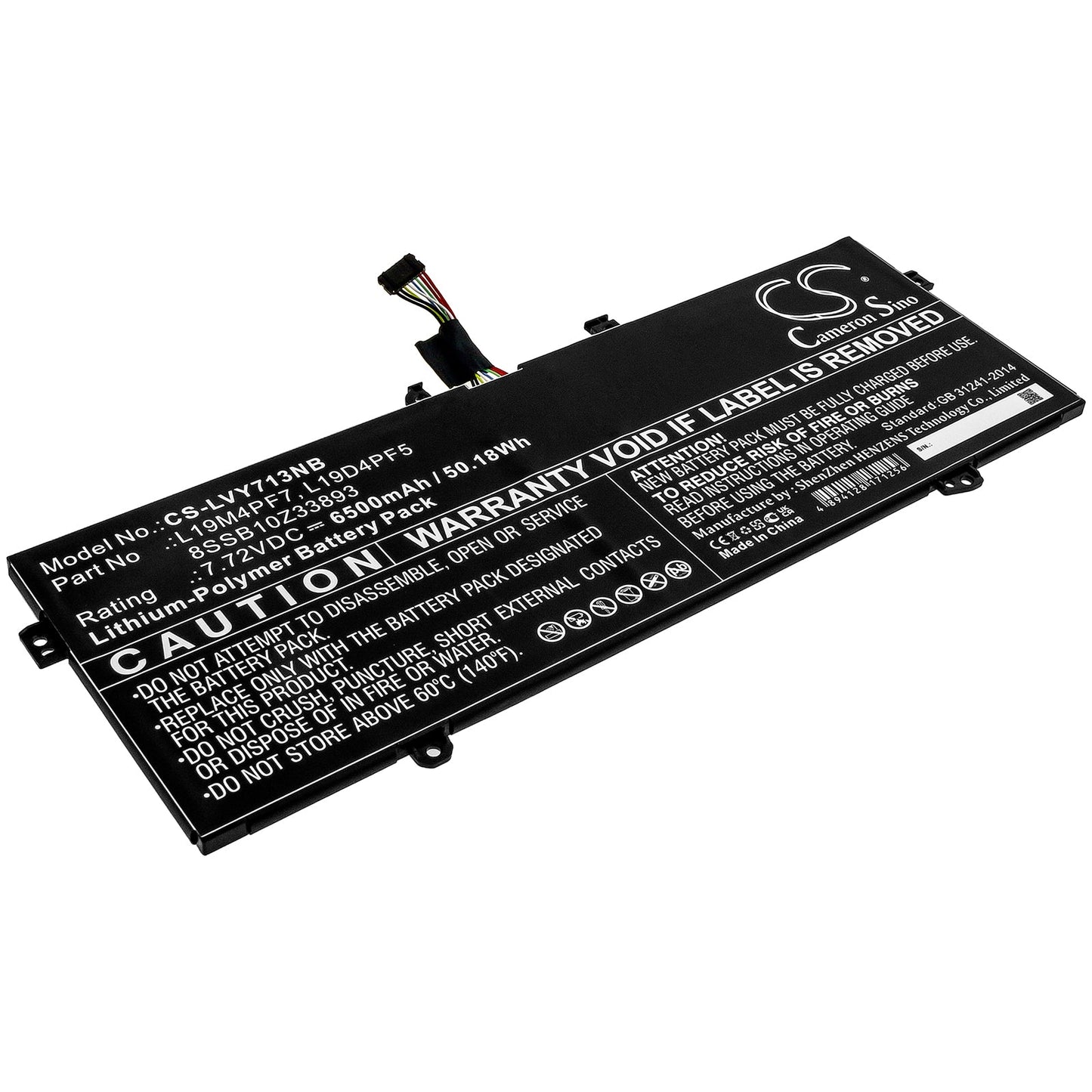 Replacement Battery for Lenovo  YOGA 13S 2021 – Notebook, Laptop – 6500mAh / 50.18Wh / 7.72V