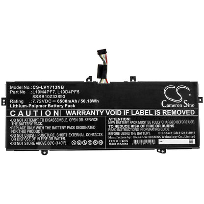Replacement Battery for Lenovo  YOGA 13S 2021 – Notebook, Laptop – 6500mAh / 50.18Wh / 7.72V