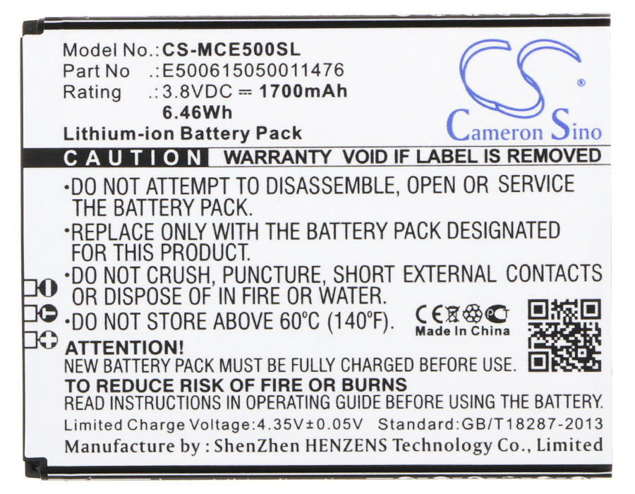 Replacement Battery for Mobistel  Cynus E5 – Mobile, SmartPhone – 1700mAh / 6.46Wh / 3.8V