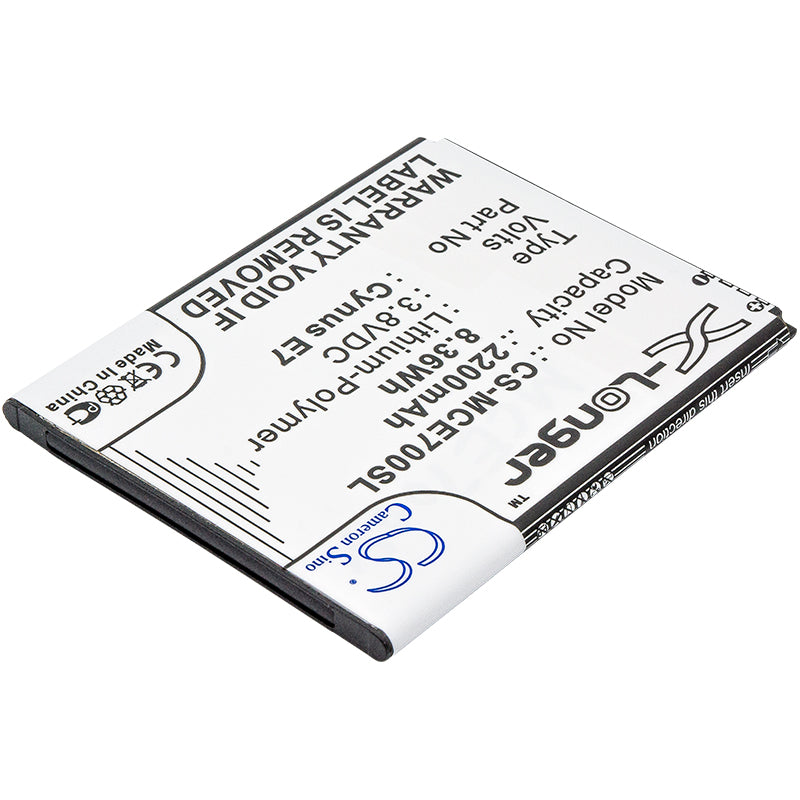 Replacement Battery for Mobistel  Cynus E7 – Mobile, SmartPhone – 2200mAh / 8.36Wh / 3.8V