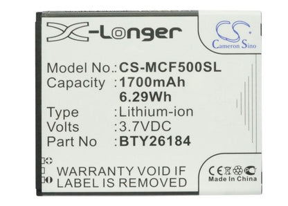 Replacement Battery for Mobistel  Cynus F5 – Mobile, SmartPhone – 1700mAh / 6.29Wh / 3.7V