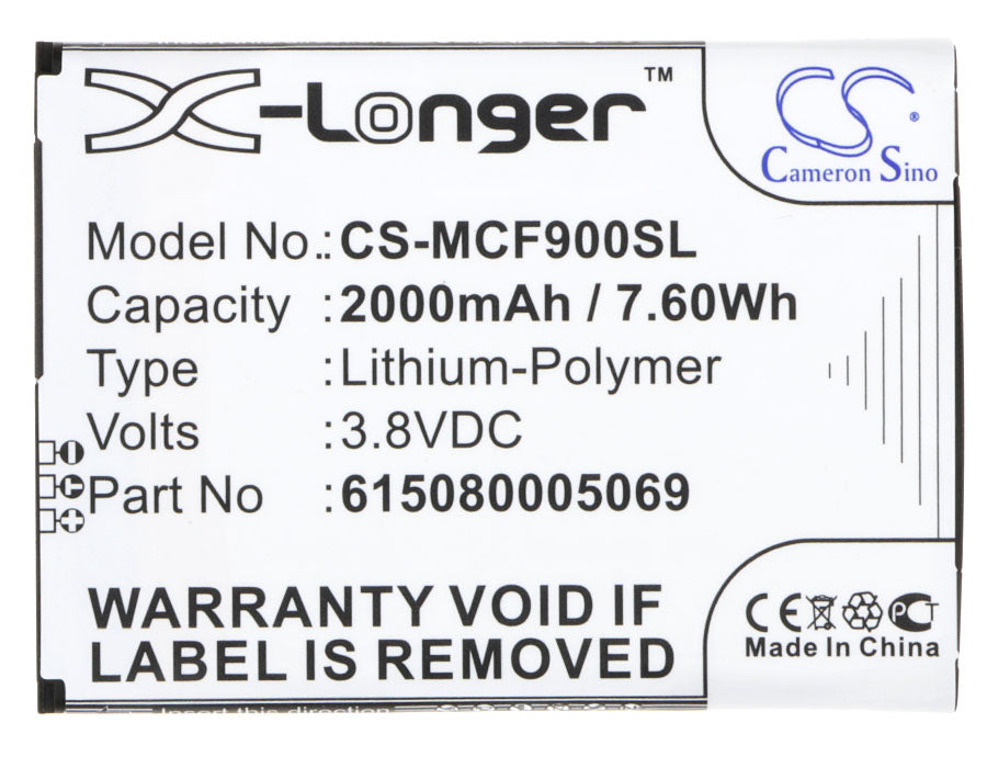 Replacement Battery for Mobistel  Cynus F9 – Mobile, SmartPhone – 2000mAh / 7.60Wh / 3.8V