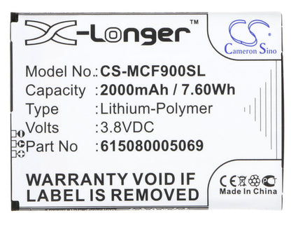 Replacement Battery for Mobistel  Cynus F9 – Mobile, SmartPhone – 2000mAh / 7.60Wh / 3.8V