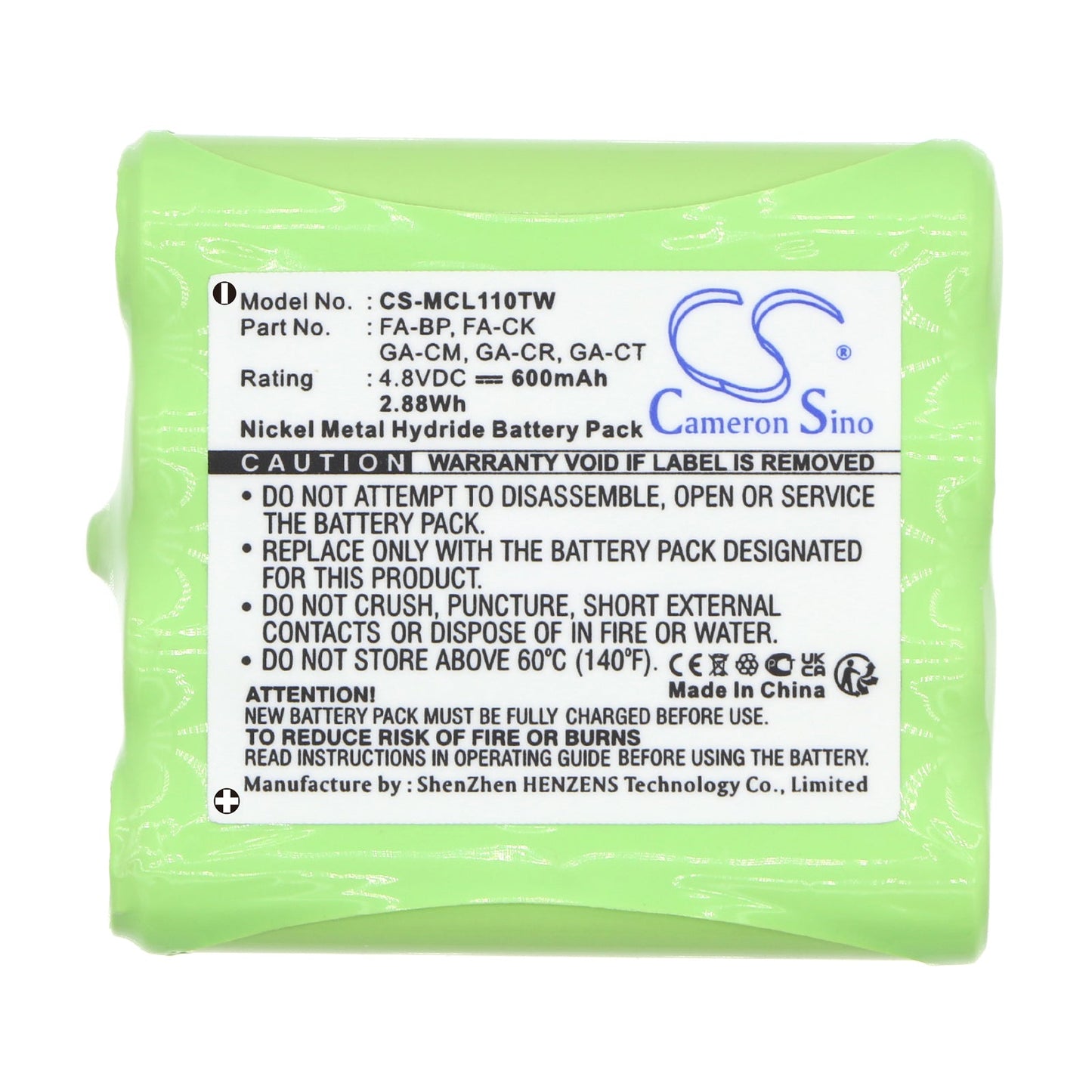 Replacement Battery for Oricom  PMR1200 – Two-Way Radio – 600mAh / 2.88Wh / 4.8V