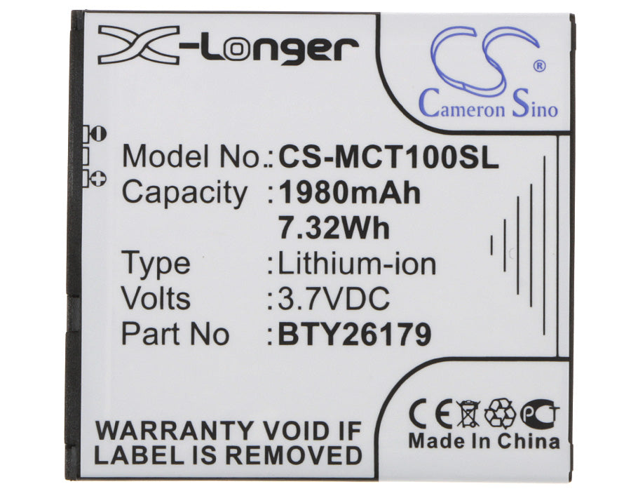 Replacement Battery for Mobistel  Cynus T1 – Mobile, SmartPhone – 1980mAh/7.33Wh / 3.7V