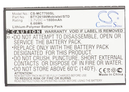 Replacement Battery for Mobistel  Cynus T7 – Mobile, SmartPhone – 1800mAh / 6.66Wh / 3.7V