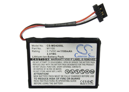 Replacement Battery for Medion  GoPal E4230 – GPS, Navigator – 1100mAh / 3.7V