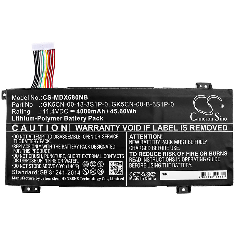 Replacement Battery for Machenike  F117 Break – Notebook, Laptop – 4000mAh / 45.60Wh / 11.4V