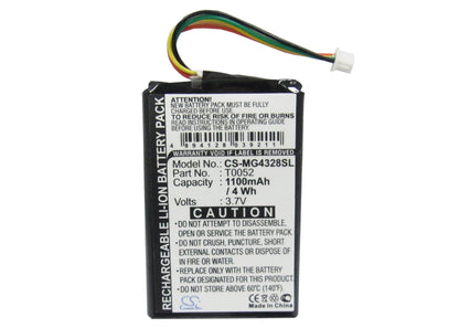 Replacement Battery for Typhoon  Myguide 4328 – GPS, Navigator – 1100mAh / 3.7V